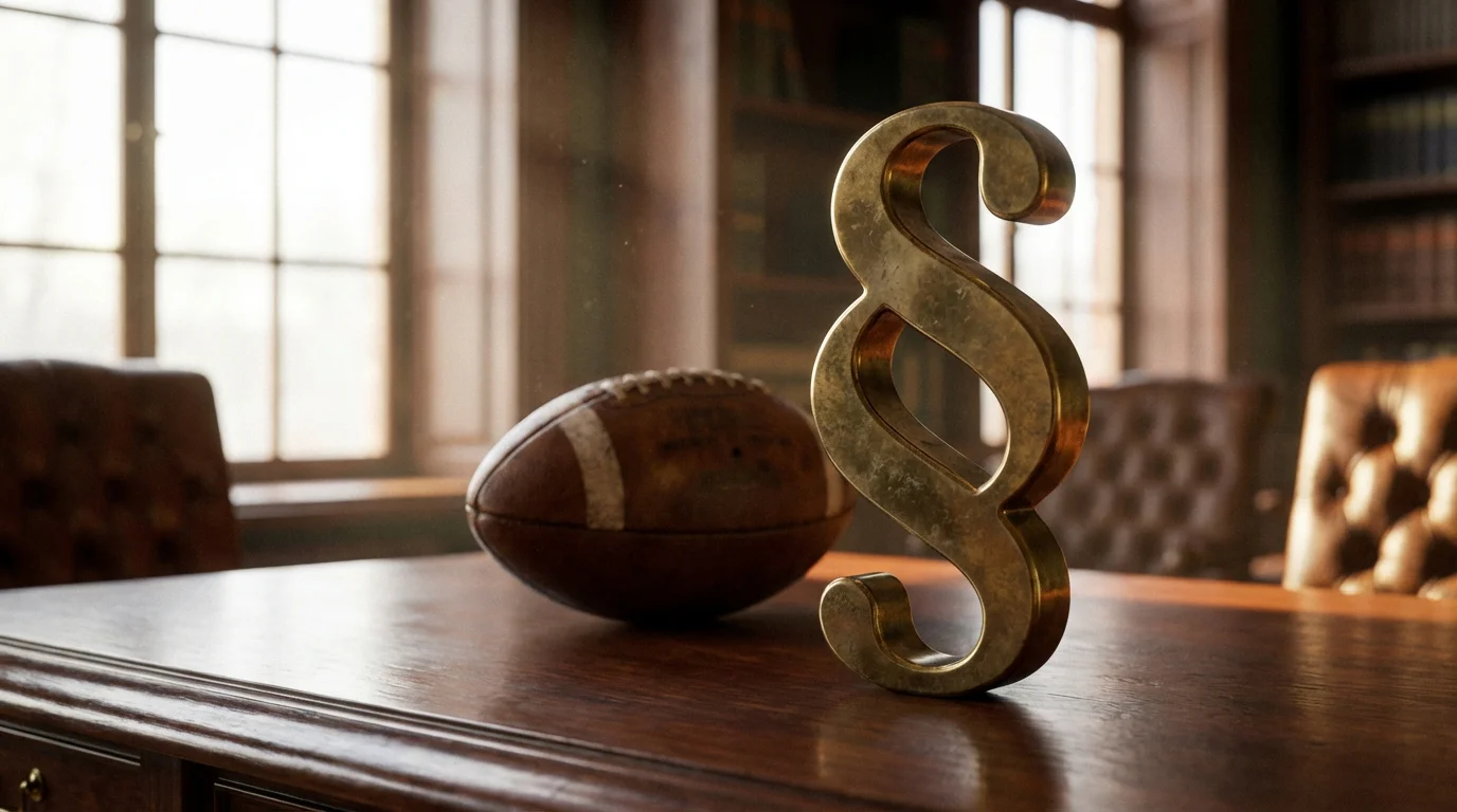 NFL-Wetten Regulierung Deutschland — Paragraphenzeichen neben einem Football